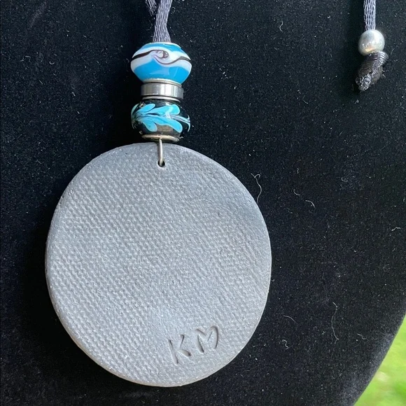 Clay Pendant Necklace Handmade by Me OOAK - Picture 2 of 7